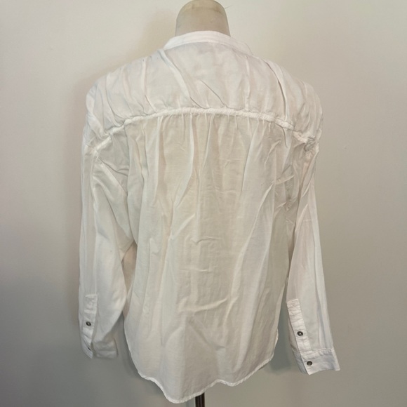 Anthropologie Pilcro Long Sleeve White Button-Front Blouse Cotton Women’s small - Picture 2 of 4